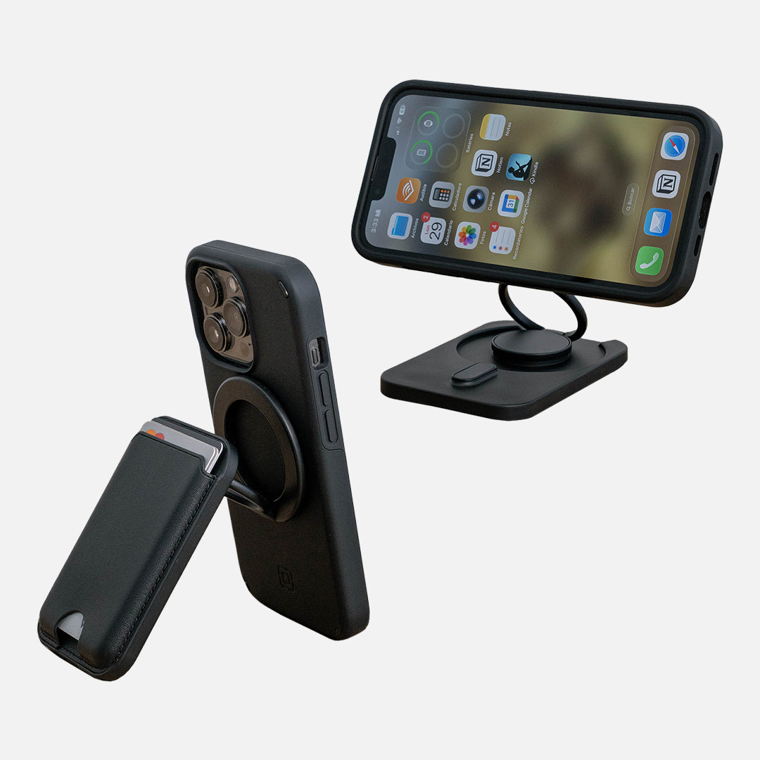 Billetera Magnética 2 en 1 con Soporte Giratorio