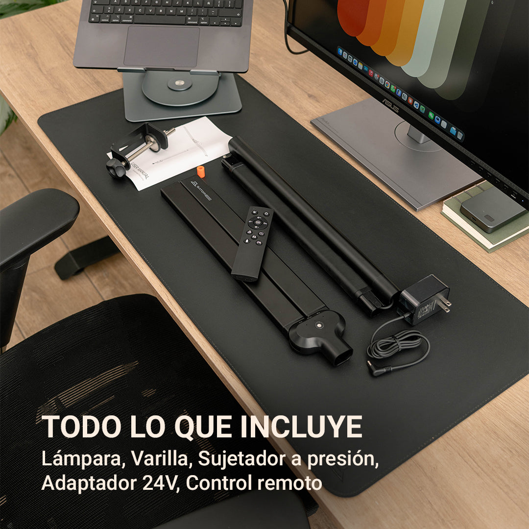 Lámpara LED Doble Brazo para Escritorio con Control Remoto