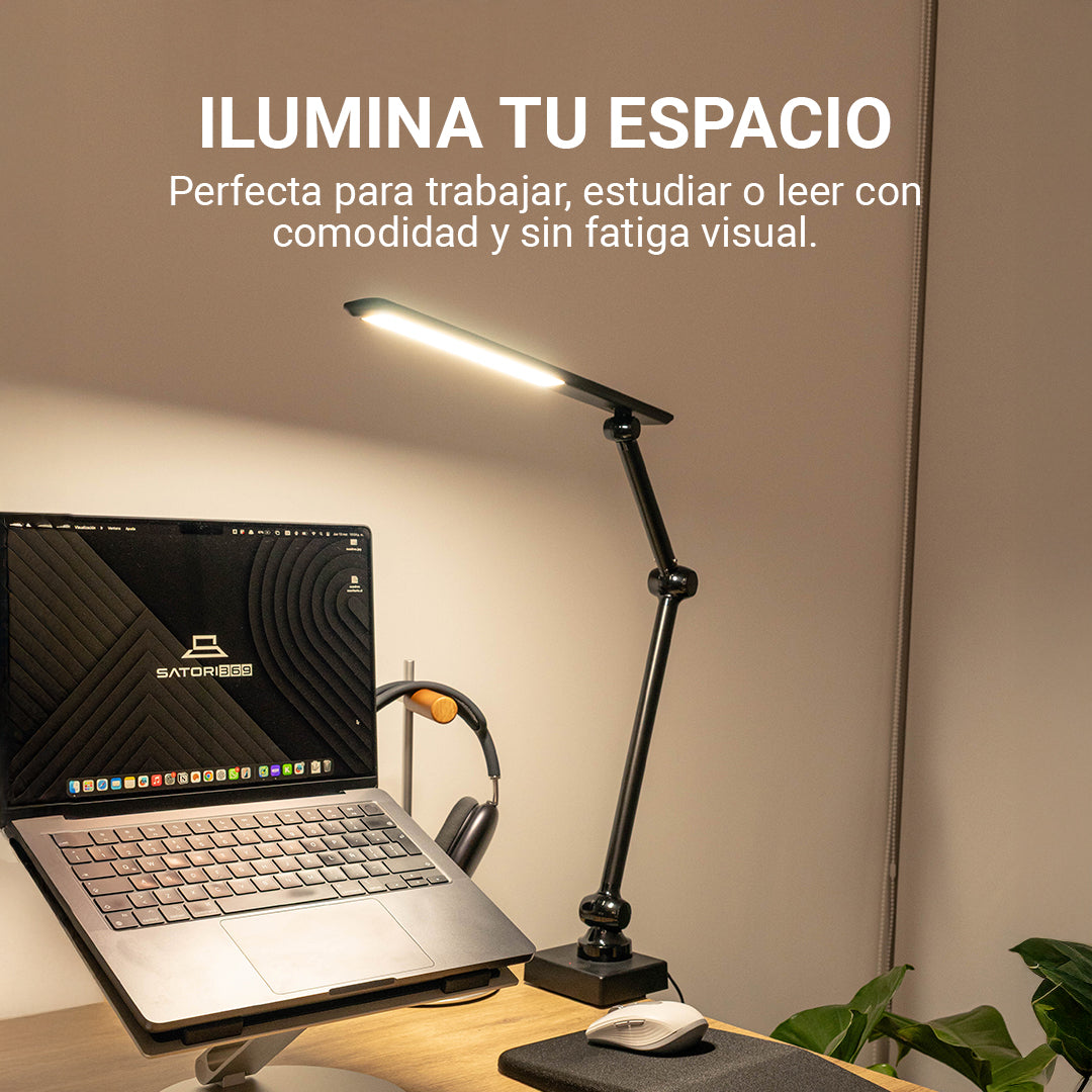 Lámpara LED de Escritorio con Brazo Plegable y Control Táctil
