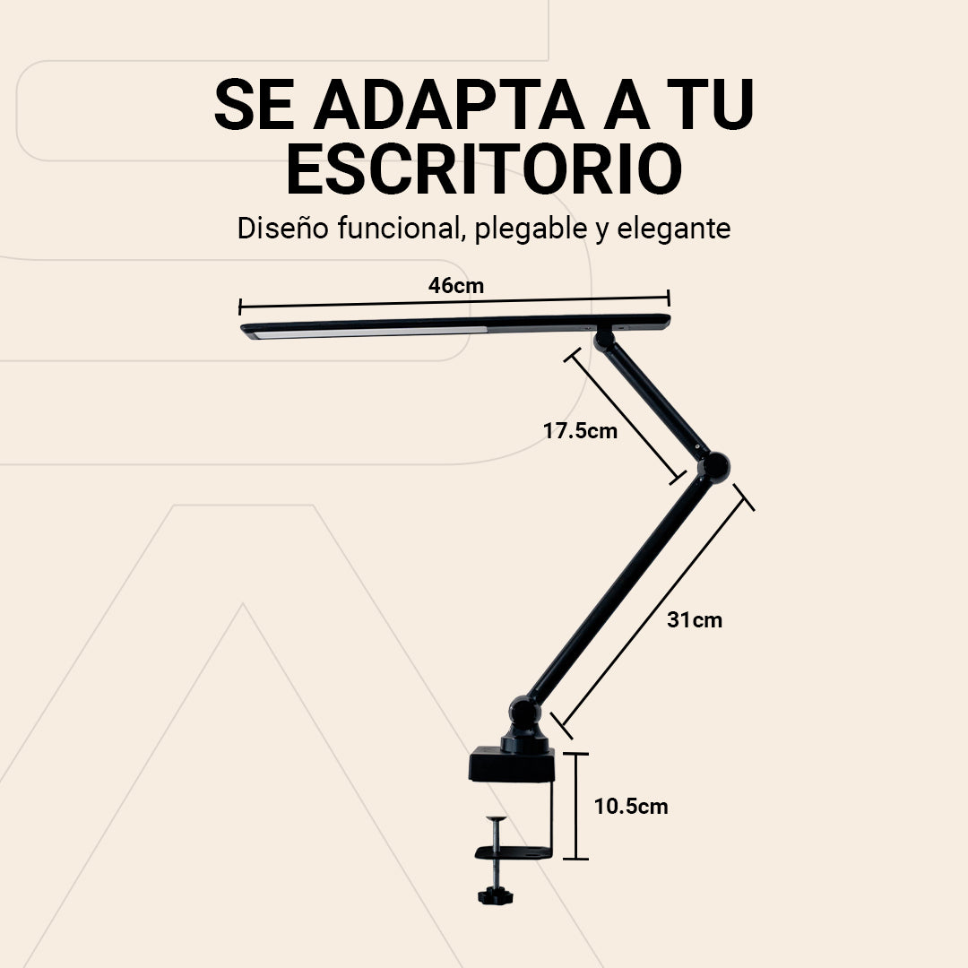 Lámpara LED de Escritorio con Brazo Plegable y Control Táctil