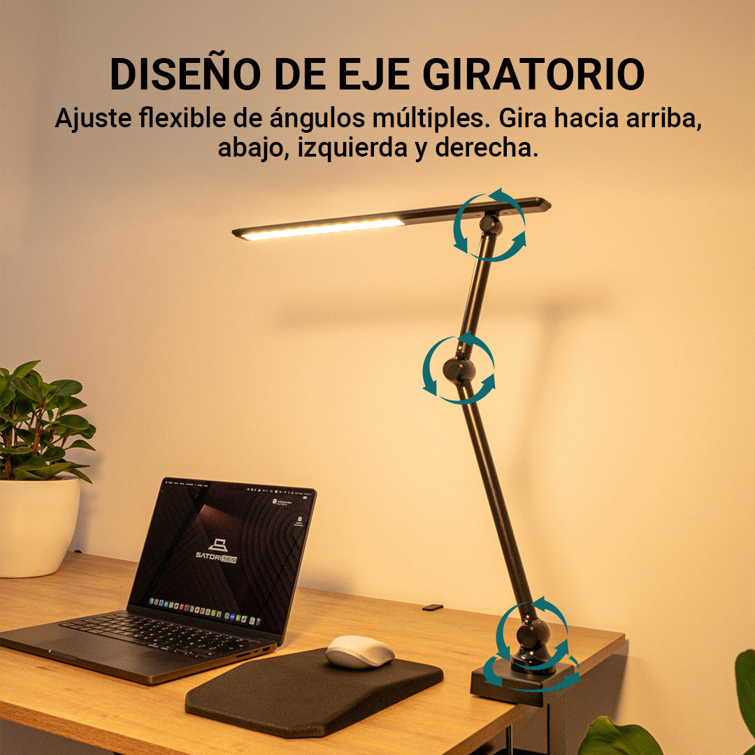 Lámpara LED de Escritorio con Brazo Plegable y Control Táctil