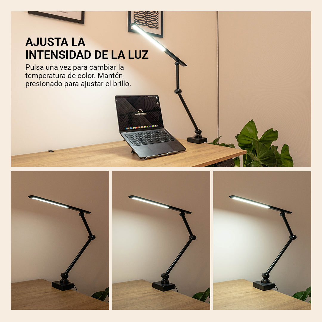 Lámpara LED de Escritorio con Brazo Plegable y Control Táctil