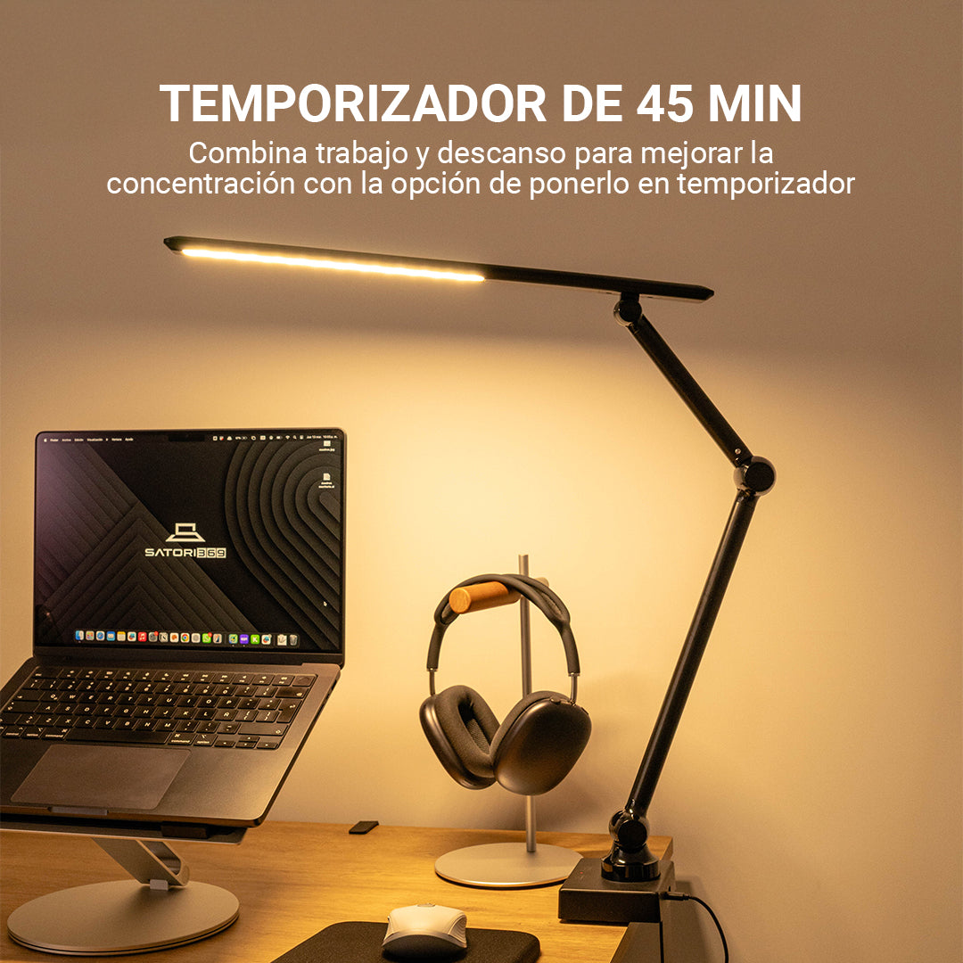 Lámpara LED de Escritorio con Brazo Plegable y Control Táctil