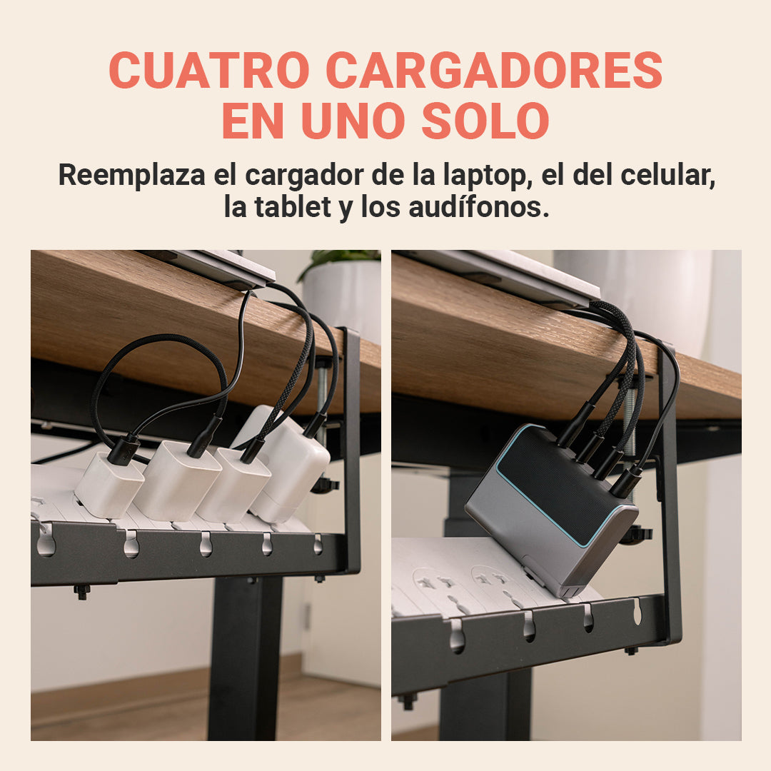Cargador de Pared GaN 140W · 4 Puertos