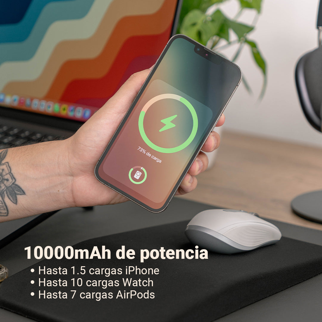 Power Bank Magnético 3-en-1 de 10000mAh