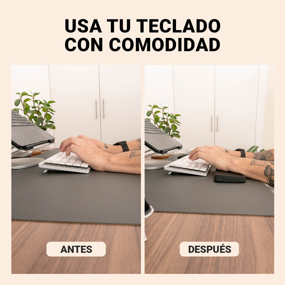 Reposamuñecas de Memory Foam para Teclado — Soporte Ergonómico de Escritorio