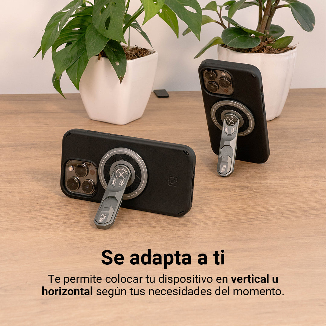 Soporte Magnético y Giratorio para celular con Grip Ergonómico