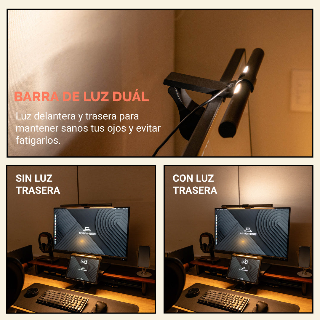 Barra de Luz LED para Monitor con Control de Luz y Color