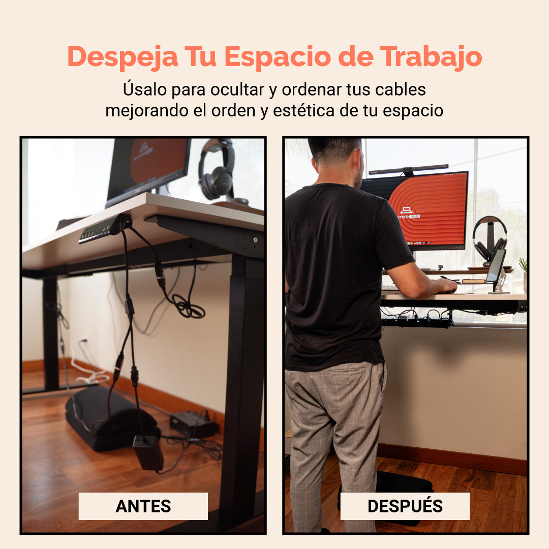 Bandeja Ajustable para Organización de Cables Bajo Escritorio