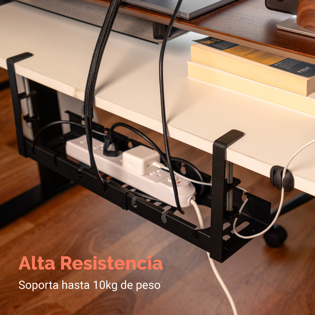 Bandeja Ajustable para Organización de Cables Bajo Escritorio