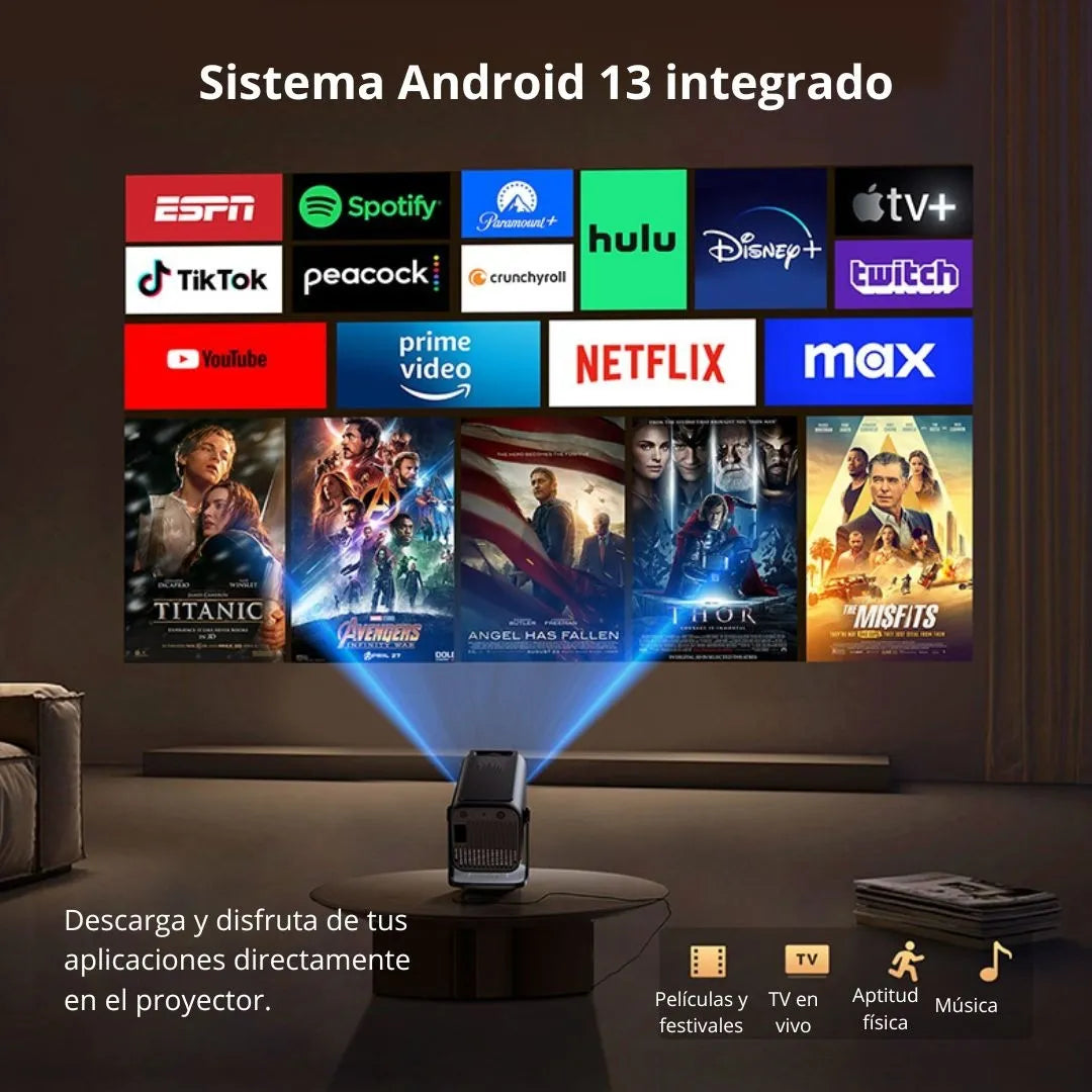 Proyector Inteligente Linkmax V9 Pro FHD 1080p con Android 13