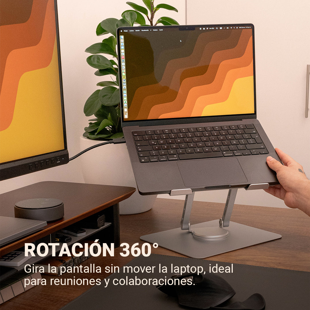 Soporte Giratorio de Laptop Plateado