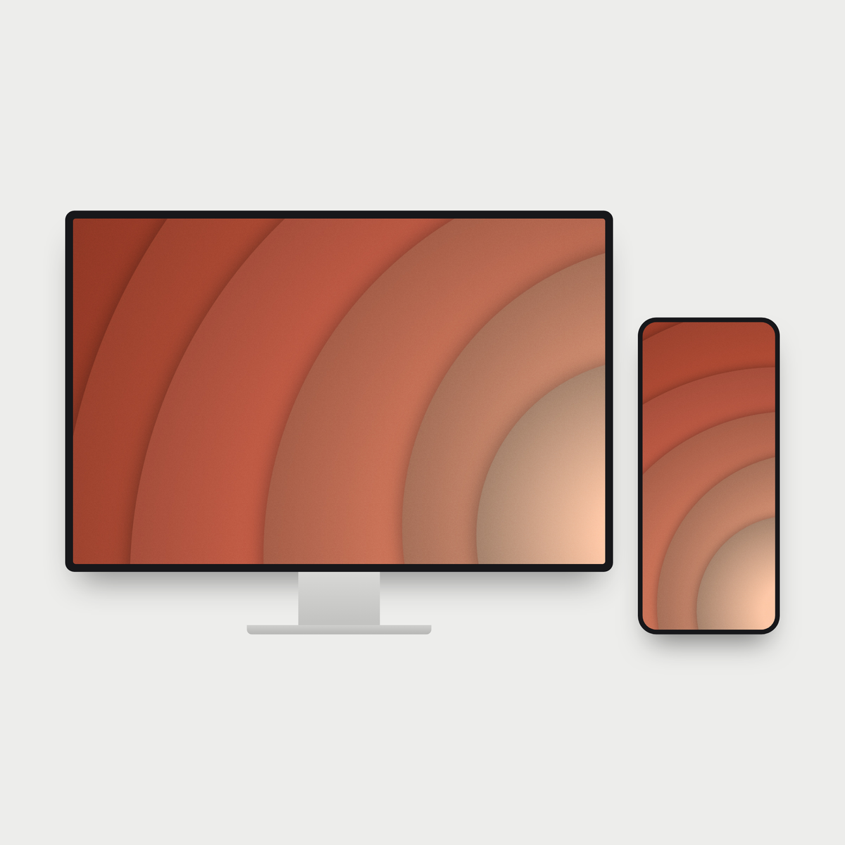 Wallpaper de la colección Pétalos en un monitor de escritorio y en un celular