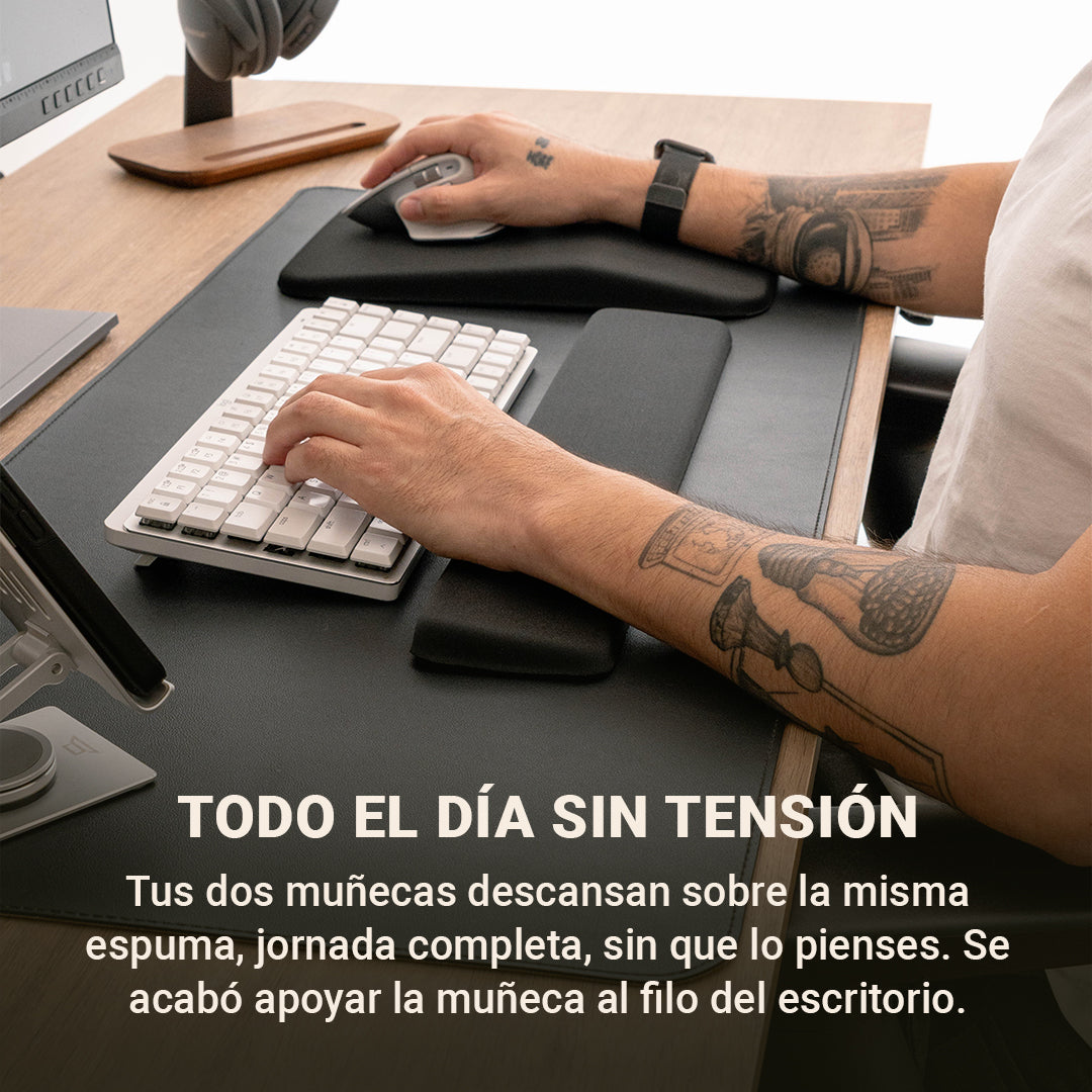 Set Ergonómico de Memory Foam para Mouse y Teclado — Reposamuñecas Doble