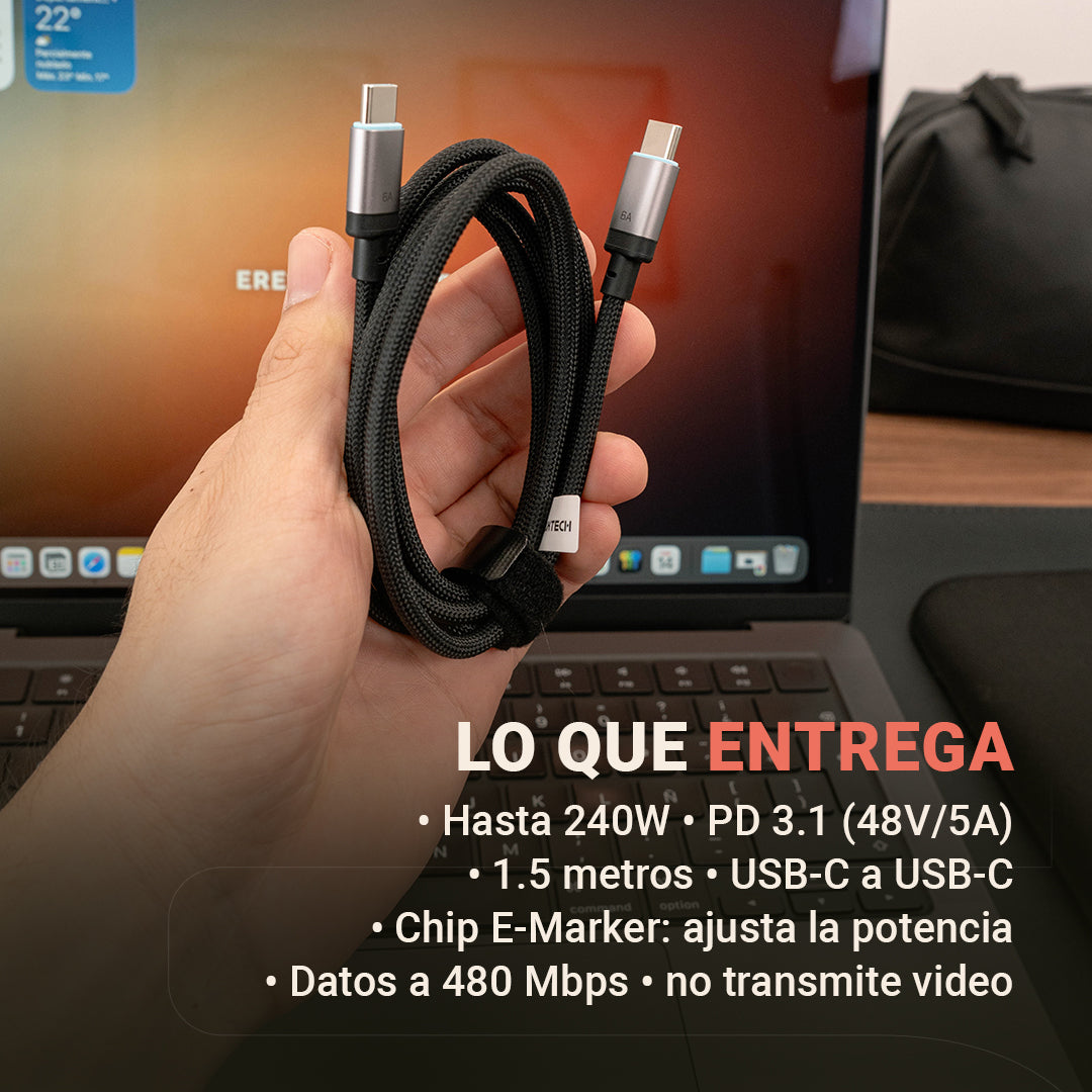 Cable USB-C para Laptop 240W · 1.5m