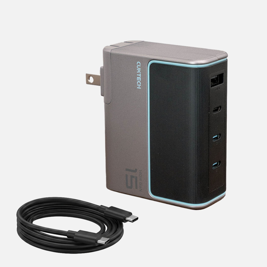 Cargador de Pared GaN 140W · 4 Puertos