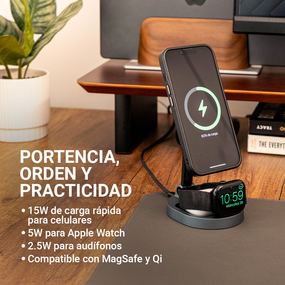 Cargador 3 en 1 Smart Base de 15W
