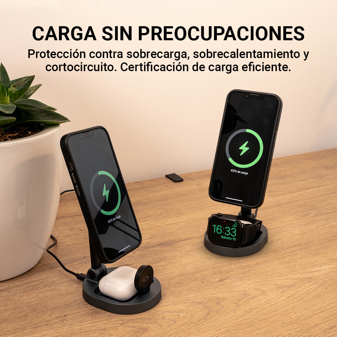 Cargador 3 en 1 Smart Base de 15W