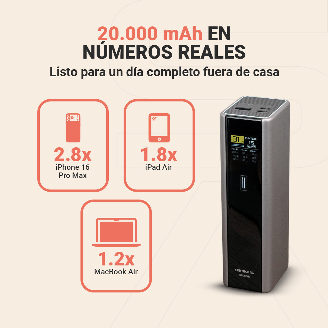 Power Bank para Laptop 140W · 20.000mAh