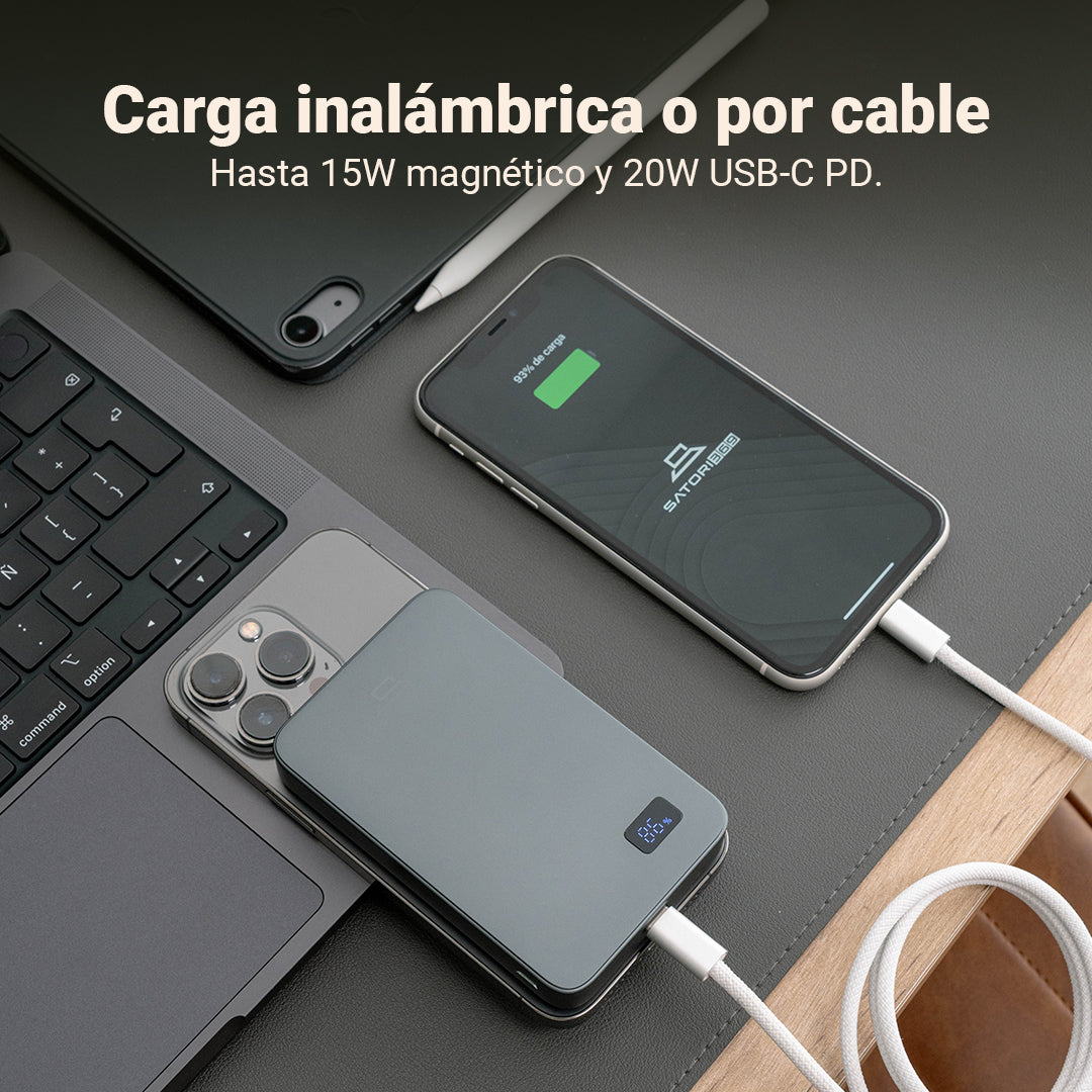 Power Bank Magnético 3-en-1 de 10000mAh