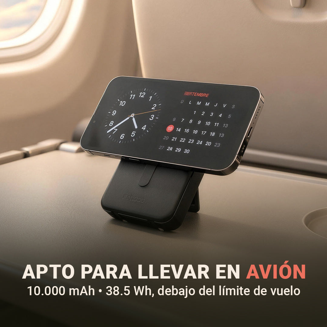 Power Bank Magnético 4-en-1 con Pantalla · 10.000mAh