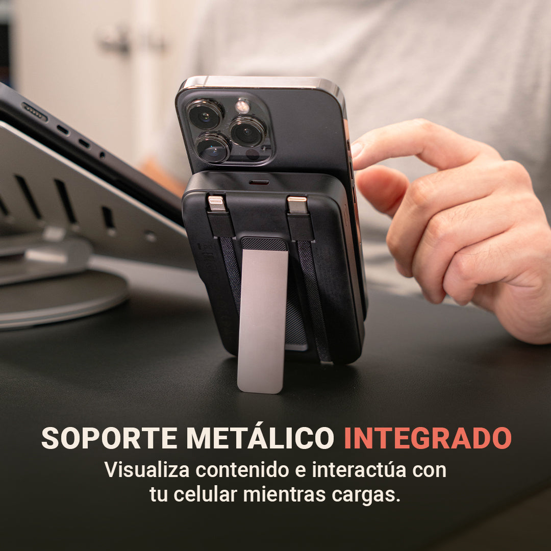 Power Bank Magnético 4-en-1 con Pantalla · 10.000mAh