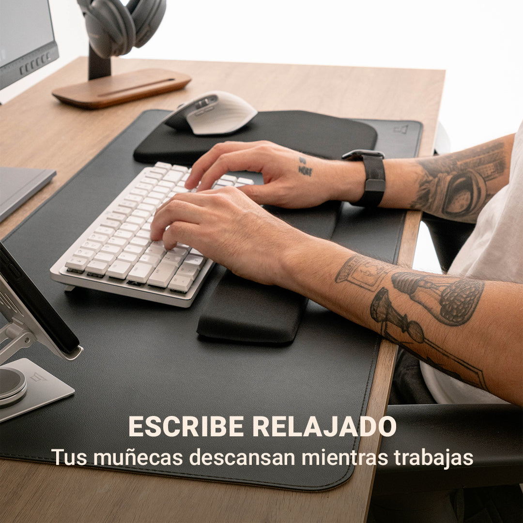 Reposamuñecas de Memory Foam para Teclado — Soporte Ergonómico de Escritorio