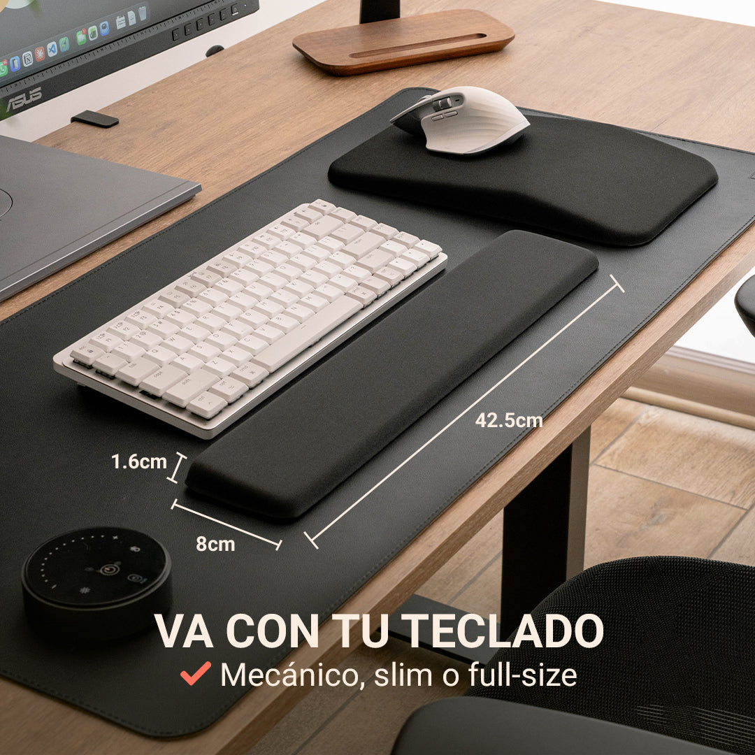 Reposamuñecas de Memory Foam para Teclado — Soporte Ergonómico de Escritorio