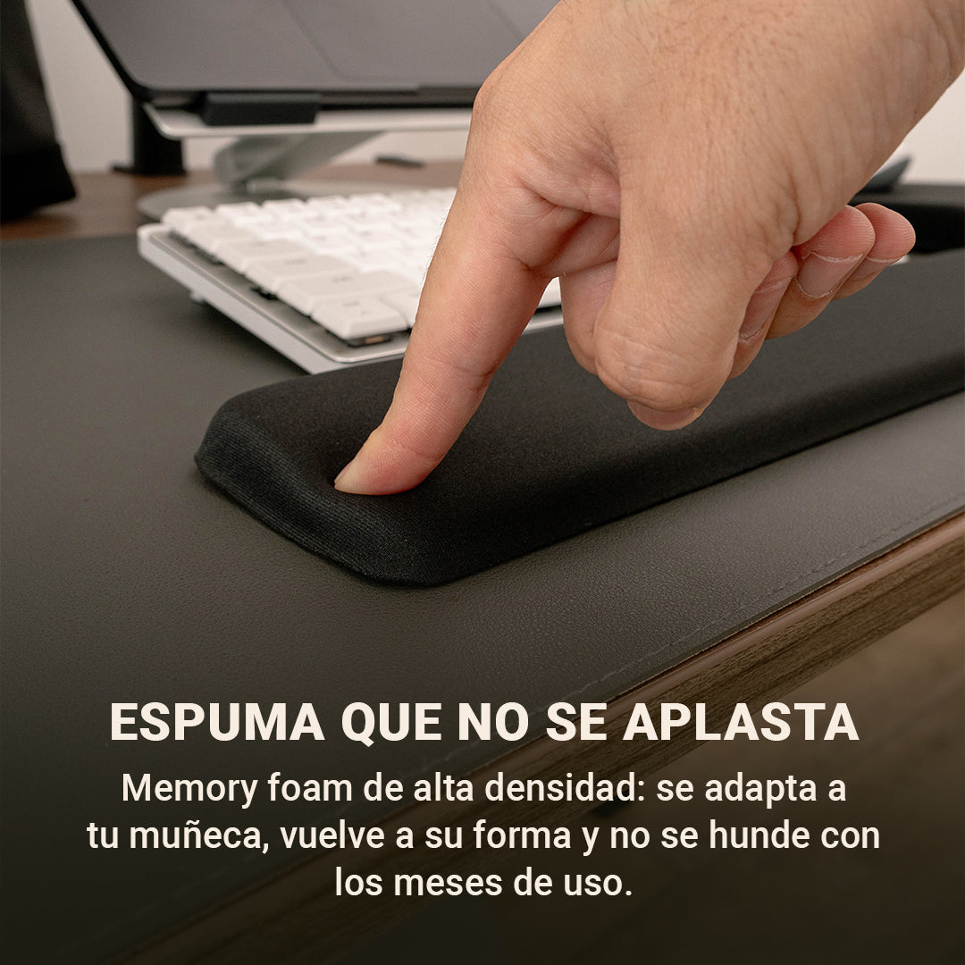 Reposamuñecas de Memory Foam para Teclado — Soporte Ergonómico de Escritorio