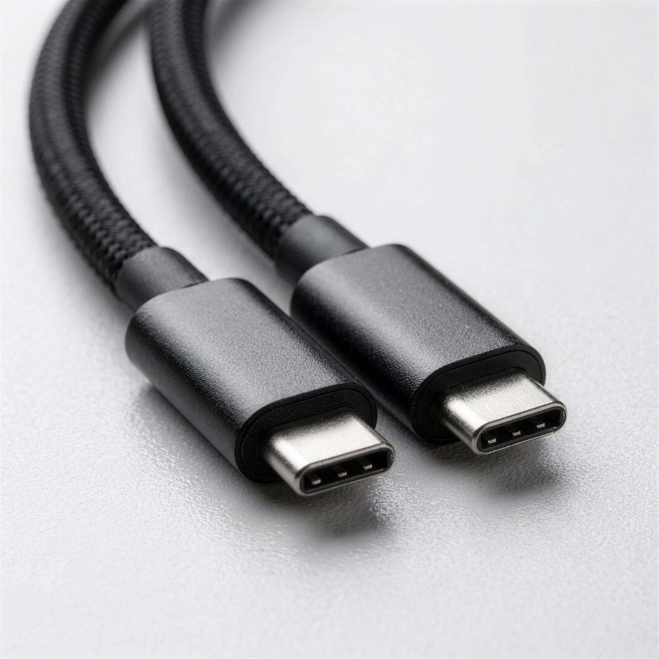 Conectores USB-C en ambos extremos del cable trenzado