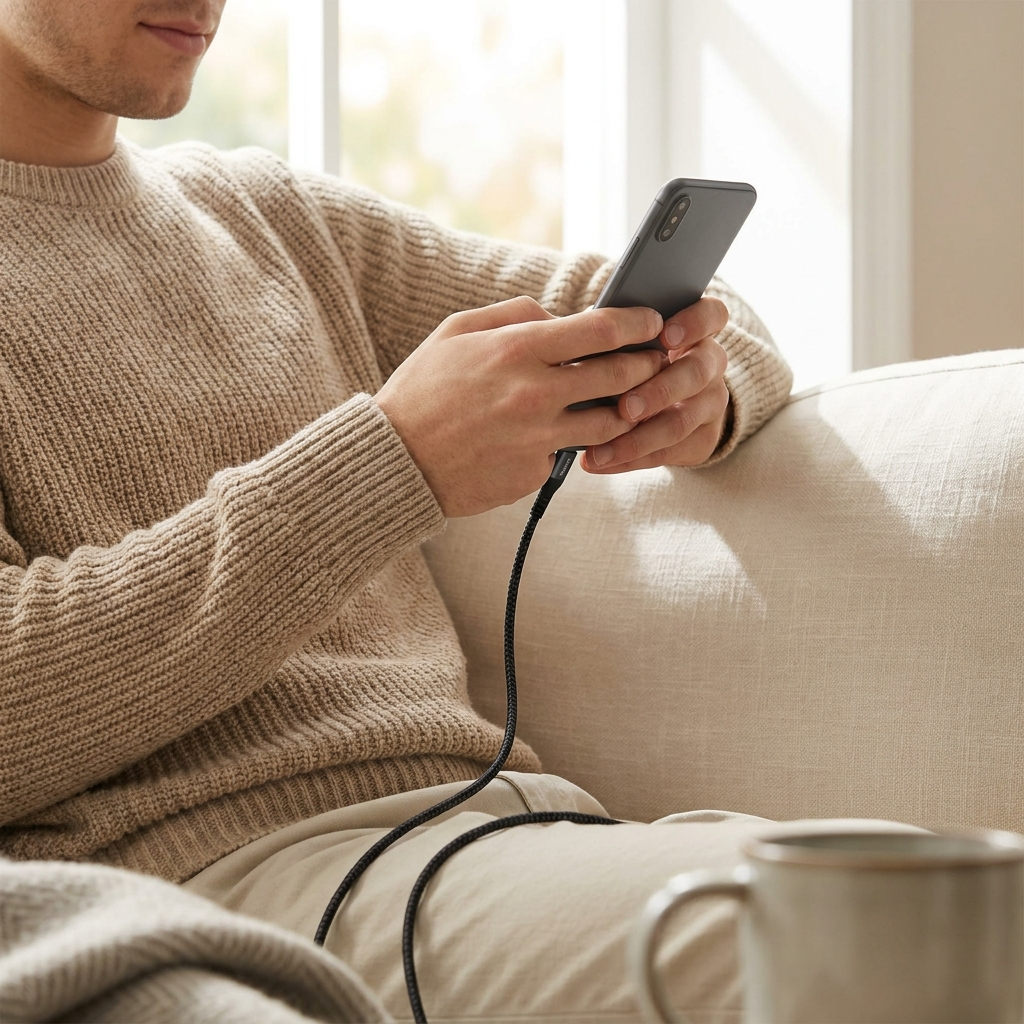 Cable USB-C a USB-C Trenzado 3A · 1m