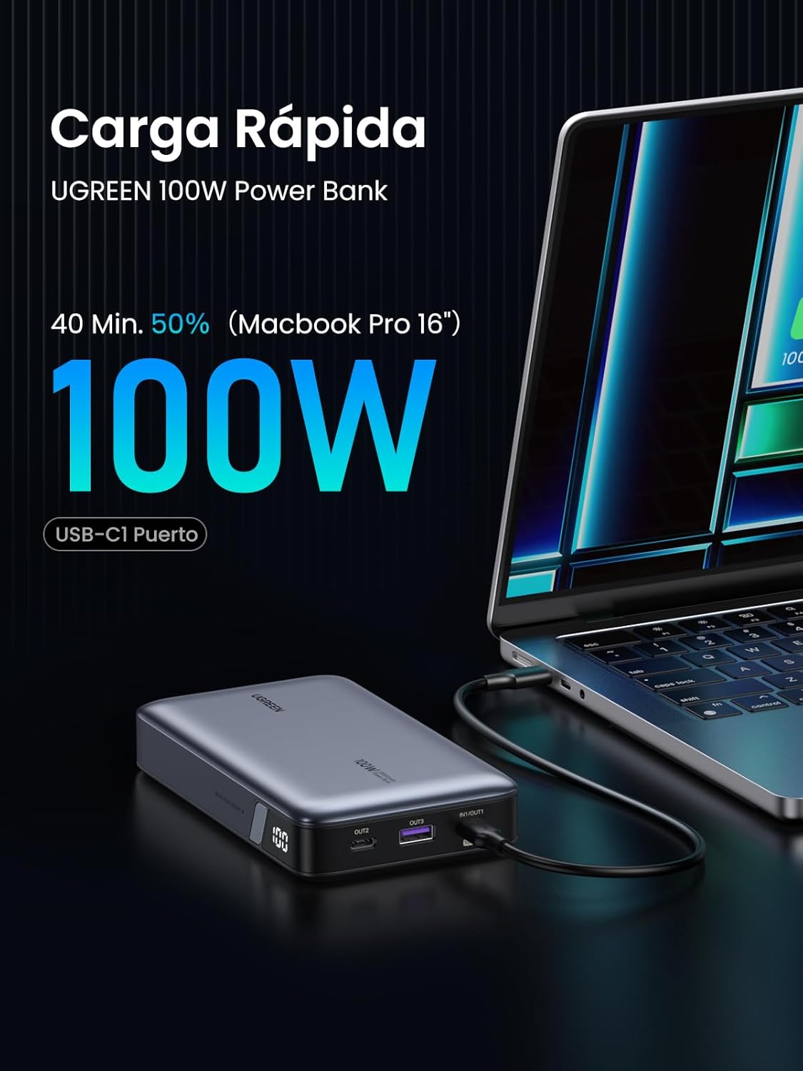 Power Bank Ugreen 100W 20,000mAh