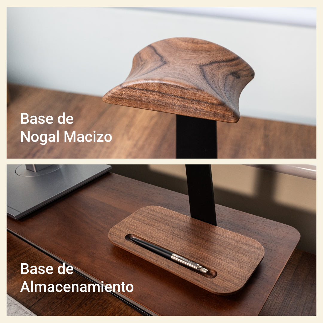 Soporte de Audífonos de Madera con Base Organizadora